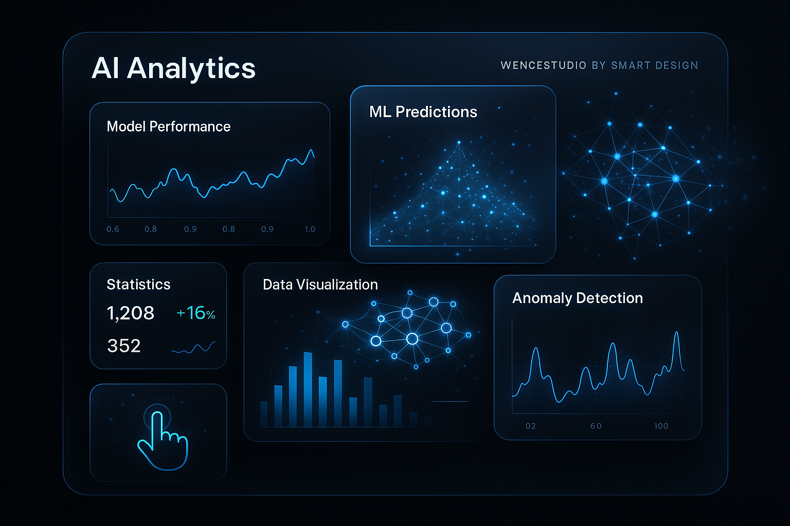 Futuristic AI dashboard interface concept