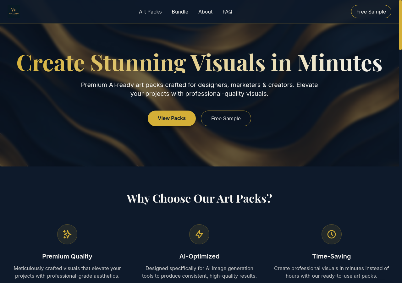 WenceStudio website hero concept